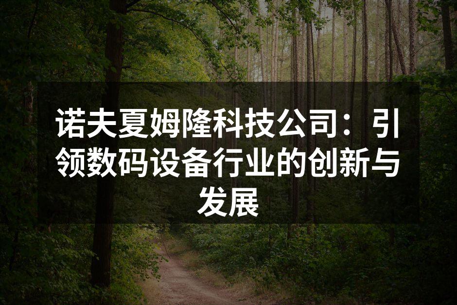 诺夫夏姆隆科技公司：引领数码设备行业的创新与发展